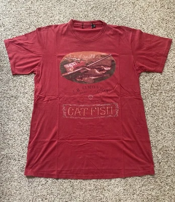 Vintage Polo Country 1991 Sportsman Catfish T-Shirt Large Red Ralph Lauren rrl - image 1 of 4