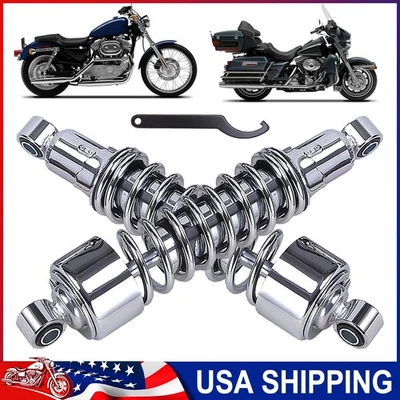 For Harley Sportster XL883 1200 72 48 FXR 11.75 Chrome Rear Shocks Absorber 2PCS - Imagem 1 de 4