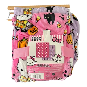2025 Hello Kitty Halloween Blanket Set 2-Pack Pink And Purple 60x70 - Picture 1 of 5