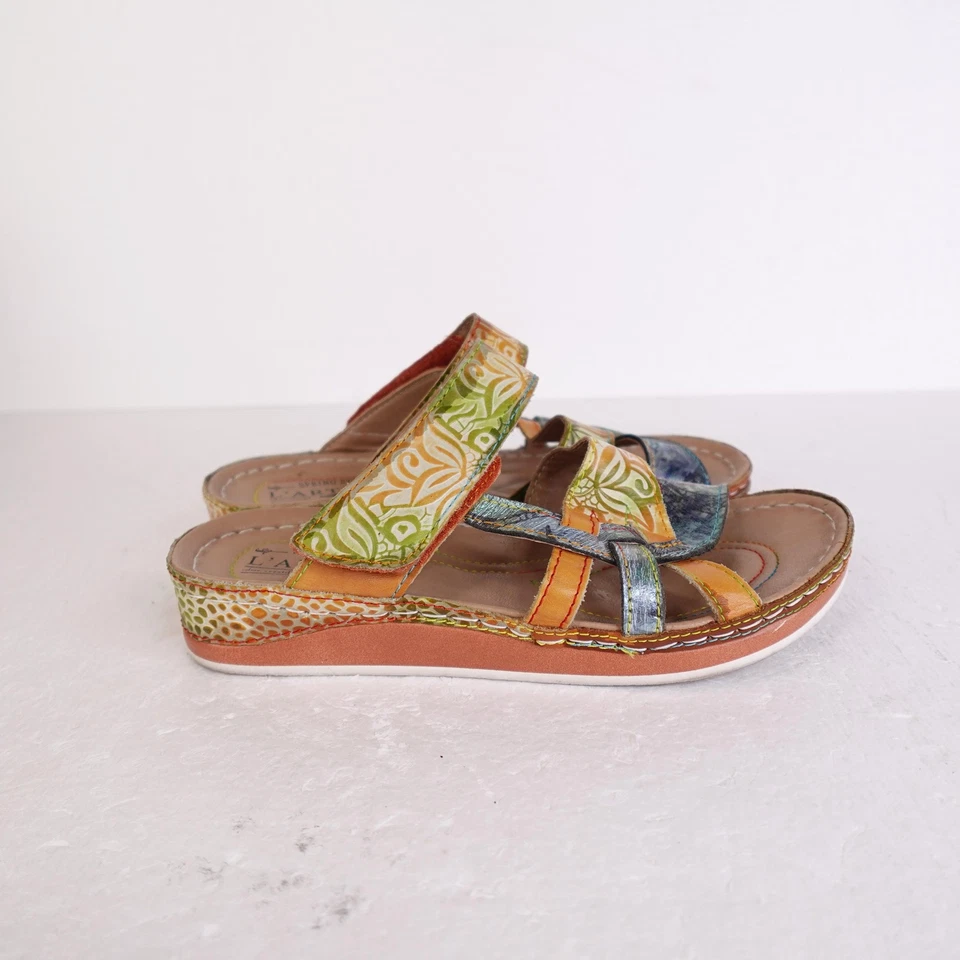Spring Step L'Artiste Sandals Womens Size 6.5 Caiman Hand Painted 16342-2003 - Image 1 of 4
