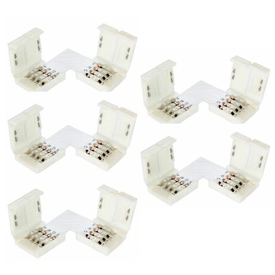 5* 3528 5050 4Pin 10mm L Shape Adapters PCB LED Strip Connectors No soldering F - Image 1 of 4