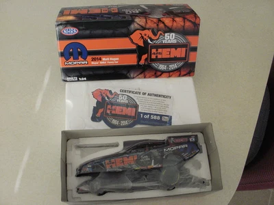 NHRA 1/24 AUTO WORLD MATT HAGAN 2014 50 YEARS HEMI DODGE CHARGER F/C 1/588 #295 - Image 1 of 4