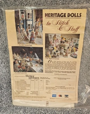 BH&G 1980 Heritage Dolls To Stitch & Stuff 玩具织物娃娃套件 22030 殖民地 — 第 1/4 张图片
