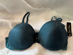 TART NOIR-SIZE 36C GREEN SATIN PUSH UP BRA FOR WOMAN - Picture 1 of 1