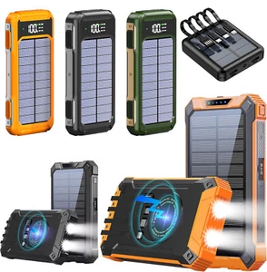 2025 Super 36000mAh Solar Power Bank USB Portable Charger Fast Wireless Charging - Picture 1 of 56