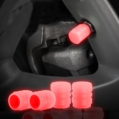 4Pcs Red Glow In Dark Car Valve Caps Tyre Valve Stems Air Dust Wheel Rim Covers • 3.99$