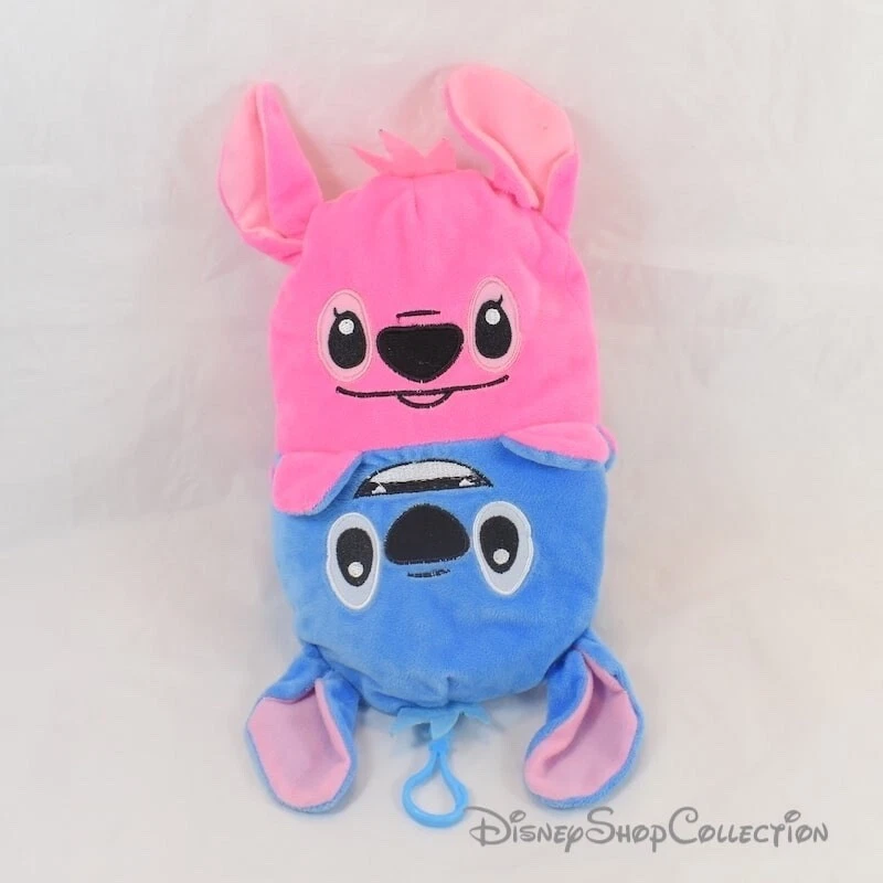 Peluche réversible Angel et Stitch DISNEY Lilo et Stitch bleu rose porte clés - Photo 1/1
