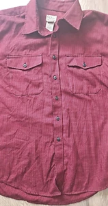 LL Bean Flannel Shirt Mens Large Red Wicked Good Houndstooth Regular - Picture 1 of 5