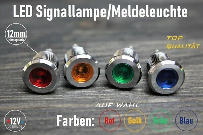 LED Signallampe Meldeleuchte 12 mm Signalleuchte KFZ LKV Kontrollleuchte 12-24V - Bild 1 von 4