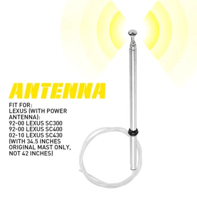 Car Power Antenna Aerial Mast For 1992-2000 Lexus SC300 SC400 2002-2010 SC430 H - Image 1 of 4