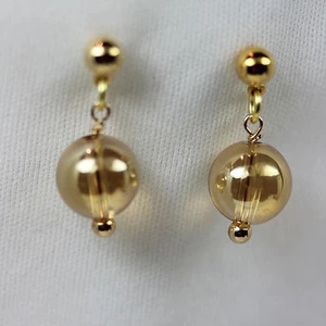 Gold-filled Earrings with Gold Fused Beads on 14kt GF Ball Posts - Picture 1 of 1