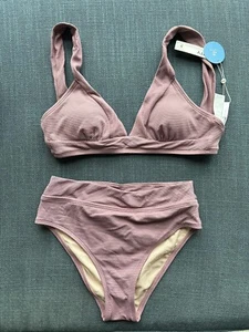 NWT CUPSHE Women Bikini Set Retro Field Day Two Piece Swimsuit Size Small - Picture 1 of 2
