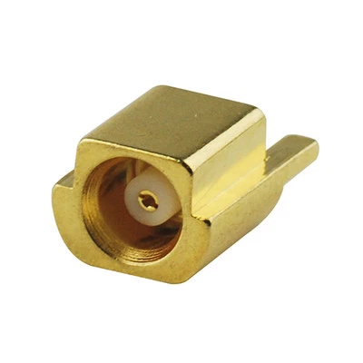 MCX Female Jack End Launch Edge PCB Mount straight RF coaxial connector Gold - Image 1 of 3