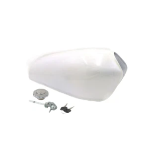 White 9L 2.4Gal Retro Fuel Gas Tank Cap For Honda CG 125 Cafe Racer Old School - Picture 1 of 2
