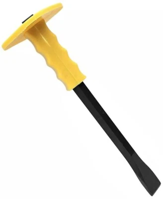 Flachmeißel Breitmeißel Meißel mit Handschutz Betonmeißel 25mm Handmeißel HERO - Bild 1 von 2