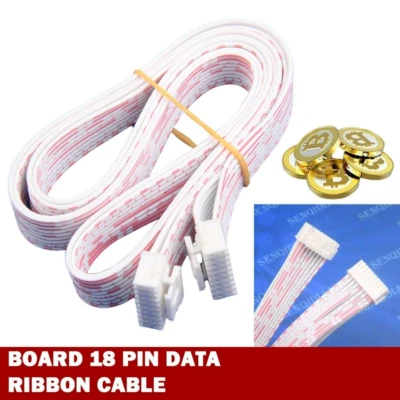 BITMAIN Antminer S9 S9i T9 V9 D3 L3 L3+ Control Board 18Pin Data Ribbon Cable 8” - Image 1 of 4