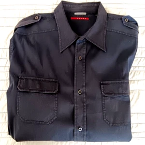 Prada red label men's overshirt/jacket Black sz 46 stretch Pre-owned-core item - Picture 1 of 13