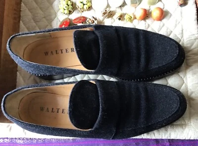 Walter Steiger 5 1/2 B gris lana suela mocasines usados una vez cuero dentro Foto 1 de 4