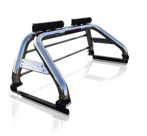 Roll Bar + LED Light Bars + LEDs For Fiat Fullback 2016 - 2019 Stainless Steel - Picture 1 of 11