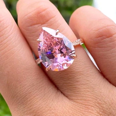 5 Ct Certified Treated Pink Diamond Solitaire Ring In 925 Sterling Silver - Image 1 of 4