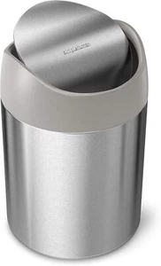 Brushed Stainless Steel 1.5 Liter / 0.4 Gallon Mini Countertop Trash Can - Picture 1 of 5