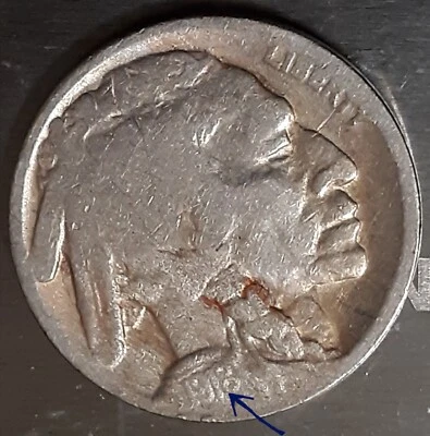 1918/ 7 Filled Fade D/S Buffalo 5C 4.8g Multiple Errors Obv & Rev (Color Toning) - Image 1 of 4