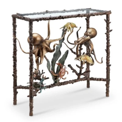 Par de consolas de pulpo mesa de vestíbulo cangrejos vida marina escultura de coral ~ SPI Home 80365 Foto 1 de 2