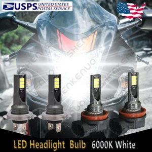 For Suzuki GSX1300R Hayabusa 2008-2009 2011-2018 H7 H9 LED Headlight Bulbs 12SMD - Picture 1 of 12
