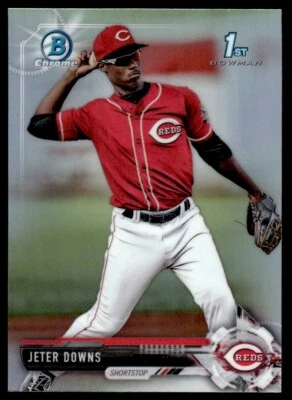 2017 Bowman Draft Chrome Refractor Jeter Downs Cincinnati Reds #BDC-6 R20 - Image 1 of 2