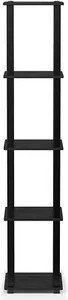 Small 5 Tier Thin Vertical Bookcase Bookshelf For Wall Tall Book Shelf Narrow - Picture 1 of 5