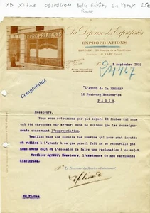 Paris XI ème 94 Av de la République- Belle Entête La Défense des Expropriés 1910 - Picture 1 of 1
