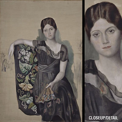 28W"x42H" RETRATO DE OLGA EN UN SILLÓN por PABLO PICASSO - ELECCIONES de LIENZO Foto 1 de 4