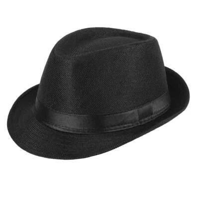 Mujeres Hombres Paja Jazz Fedora Sombrero Trilby Cubano Sol Gorra Panamá Ala Corta Verano Foto 1 de 4