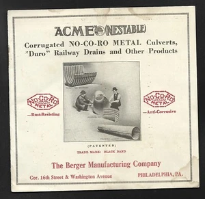 1910 Phila., PA - Berger Mfg. Co. "Acme" Railway Drains Catalog - Picture 1 of 3