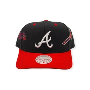 Mitchell & Ness Atlanta Braves Overbite Pro Black/Red Adjustable Snapback Hat - Picture 1 of 8