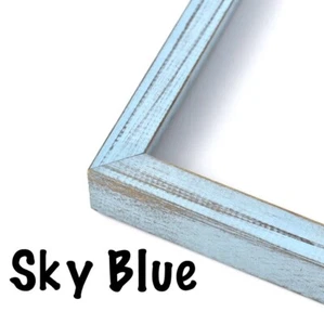 Country Colors Rustic Wood Picture Frame Thin Farmhouse Distressed Decor For Art - Picture 1 of 39