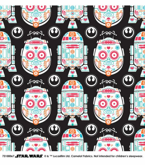 星球大战 - 角色糖头骨黑色棉织物已售出 BTY — 第 1/1 张图片