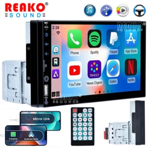 7" Single 1DIN Apple Carplay Car Stereo Radio Bluetooth FM USB AUX MP5 Head Unit - Picture 1 of 12