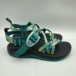 Chaco ZX/1 EcoTread Sandals Kids Youth Size 1 Puzzle Opal Teal Hiking Outdoor