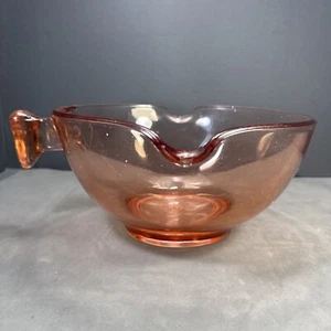 PATER BOWL vintage D&B ROSA vetro DEPRESSIONE grande 2 beccucci con manico pomello - Foto 1 di 7