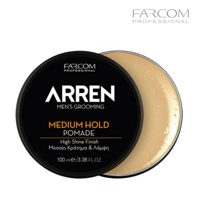 FARCOM ARREN Medium Hold Pomade, Hair Styling, High Shine Finish 100ml
