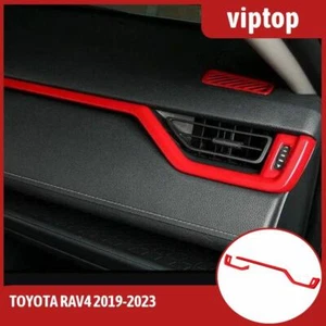 Glossy Red ABS Center Console Dashboard Strip Trim 2pcs For Toyota RAV4 19-2023 - Picture 1 of 6