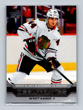 2023-24 Upper Deck Series 1 Debut Dates Wyatt Kaiser #DD-19 Blackhawks