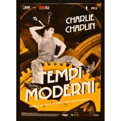 Werbeplakat Takt Moderne Charlie Chaplin Charlot Goddard Kino POSTER W135 - Bild 1 von 3