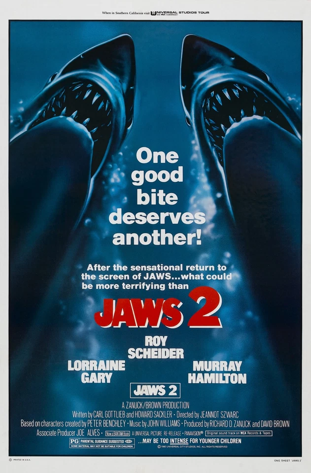 Jaws 2 movie poster print - Roy Scheider (one good bite) - 11 x 17 inches - Jaws
