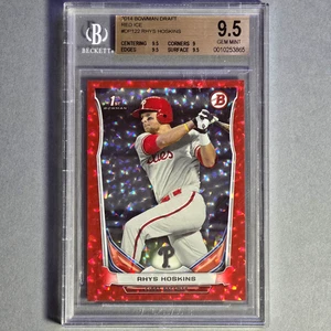 2014 Bowman Draft DP122 Rhys Hoskins 1° RC - Red Ice SP #d/150 BGS 9,5 gemma come nuovo - Foto 1 di 2