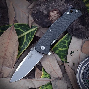 Taschenmesser Kohlefaser Titanle Gierung 390 Stahl Italien Einhand Klappmesser - Bild 1 von 8