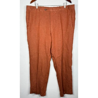 Pantalones de vestir informales di Milano Uomo Torino de lino oxidado para hombre 38R entrepierna 30 Foto 1 de 4