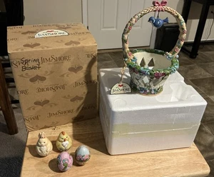 2012 Jim Shore Heartwood Creek “Basket Of Surprises” Easter Basket 5pc Set w/Box - Picture 1 of 6