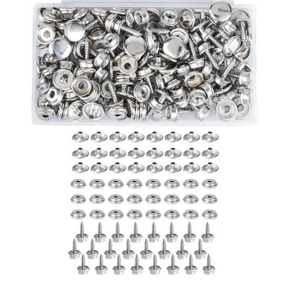 50 Set Stainless Steel Marine Canvas Snap Cover Button Socket Fastener Kit - Image 1 of 4